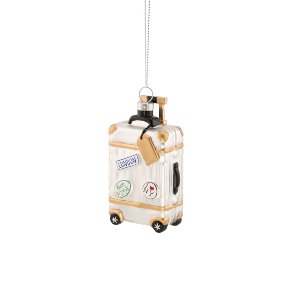 Suitcase with Wheels Shaped Bauble