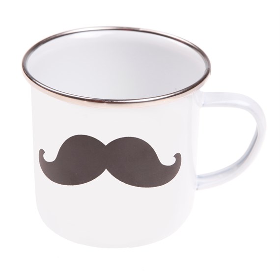 Enamel Moustache Mug