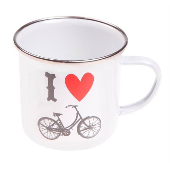 Enamel I Love Bicycle Mug