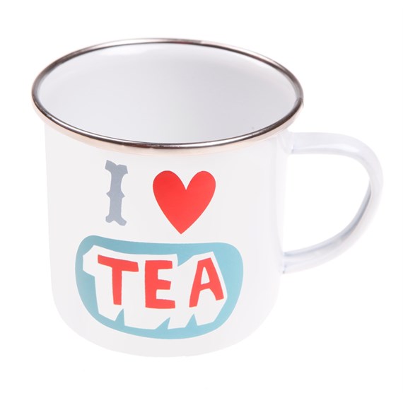 Enamel I Love Tea Mug