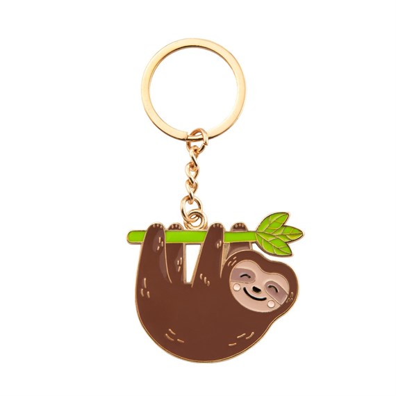 Happy Sloth Enamel Keyring