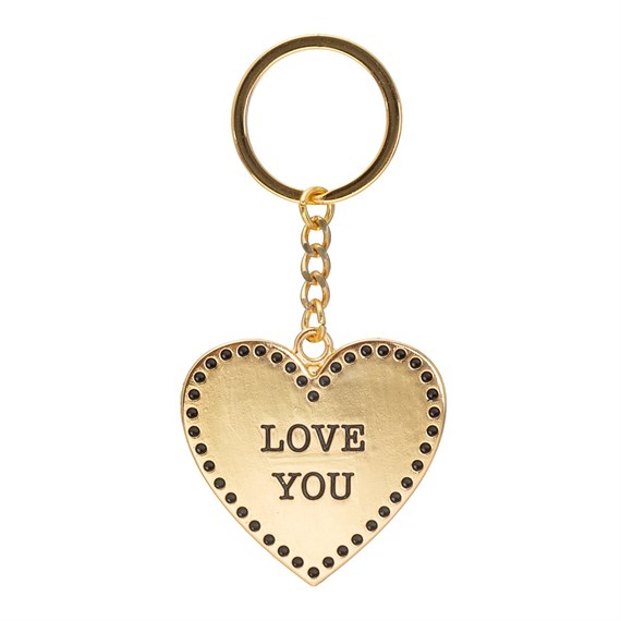 Gold Love Heart Keyring