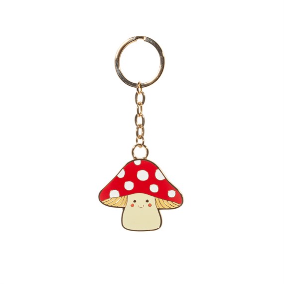 Mushroom Enamel Keyring