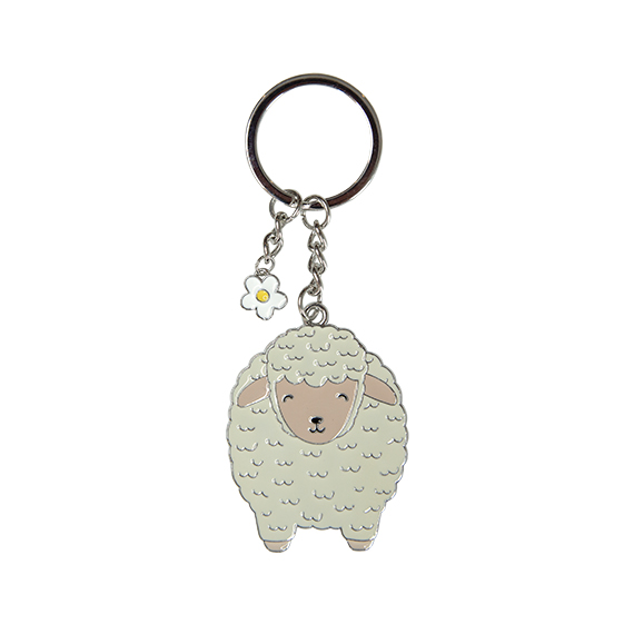 Sheep Enamel Keyring