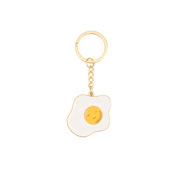 Fried Egg Enamel Keyring