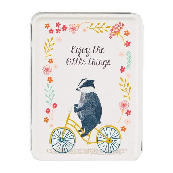 Enjoy the Little Things Badger on  Bike Tin