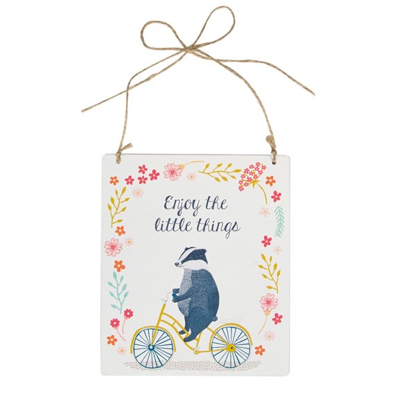 Enjoy the Little Things Badger on  Bike Plaque