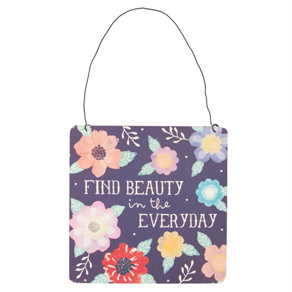Find Beauty Everyday Watercolour Floral Plaque