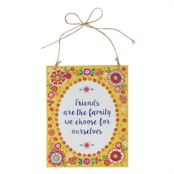 Friends Are the Family Flower Pop Plaque