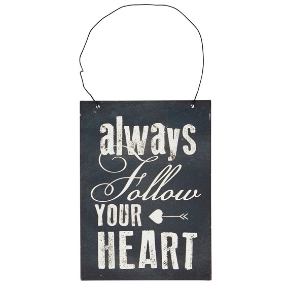 Follow Your Heart Retro Arrow Print Plaque
