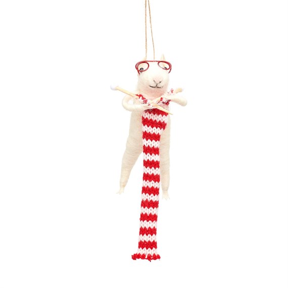 Knitting Mouse Felt Decoration