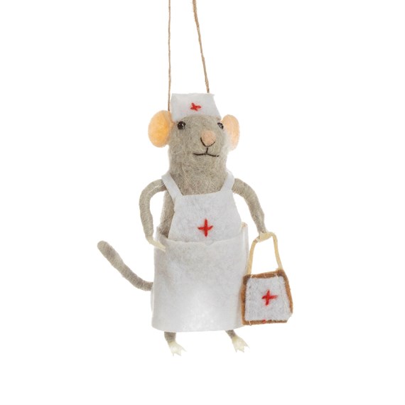 Nurse Mouse Felt Decoration