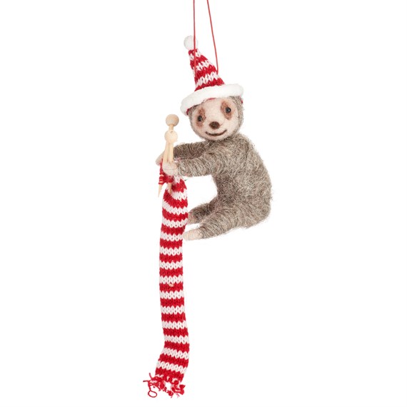 Knitting Sloth Felt Decoration