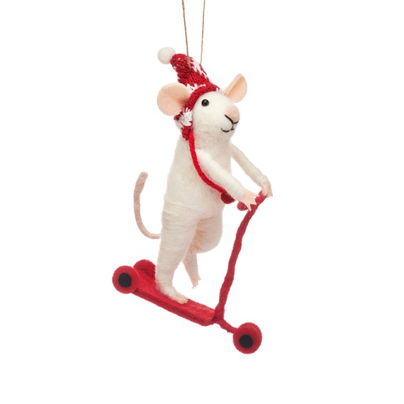 Mouse on a Scooter Hanging Decoration