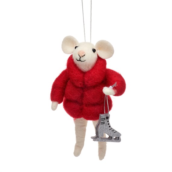 Mouse with Skates & Jacket Hanging Decoration