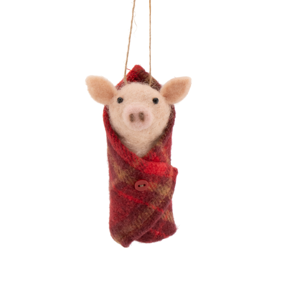 Pig in a Blanket Felt Decoration