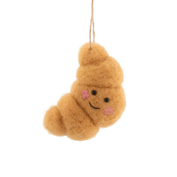 Croissant with Face Felt Decoration