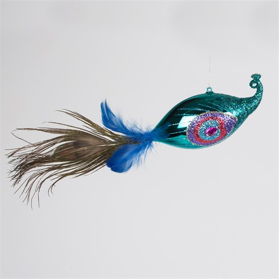 Peacock Feather Bauble Hanging Decoration