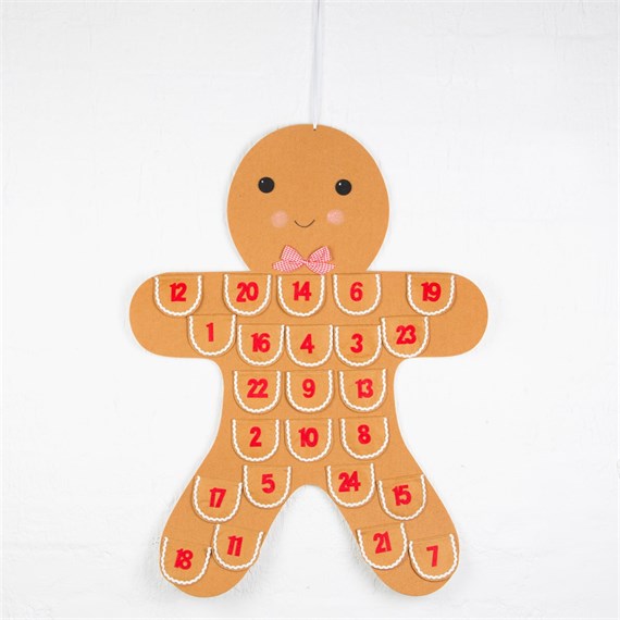 Gingerbread Man Hanging Advent Calendar