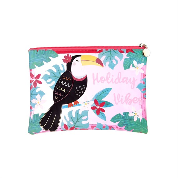 Tiki Toucan Holiday Vibes Pouch
