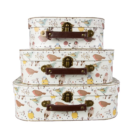 Set of 3 British Birds Suitcases