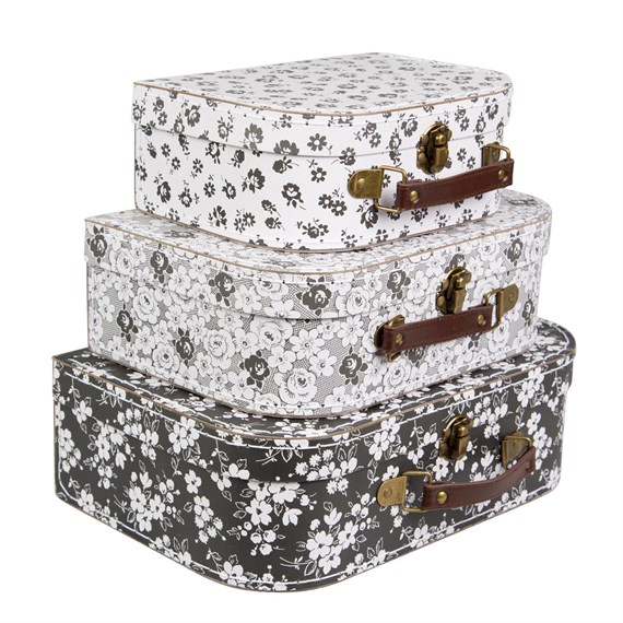 Set of 3 Parisian Floral Suitcases