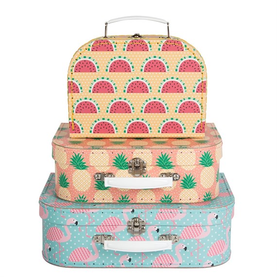 Tropical Summer Suitcases - Set of 3