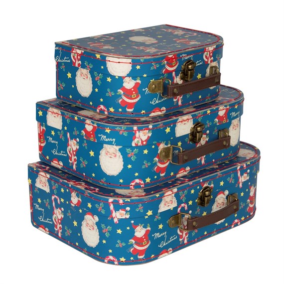 Set of 3 Retro Christmas Suitcases