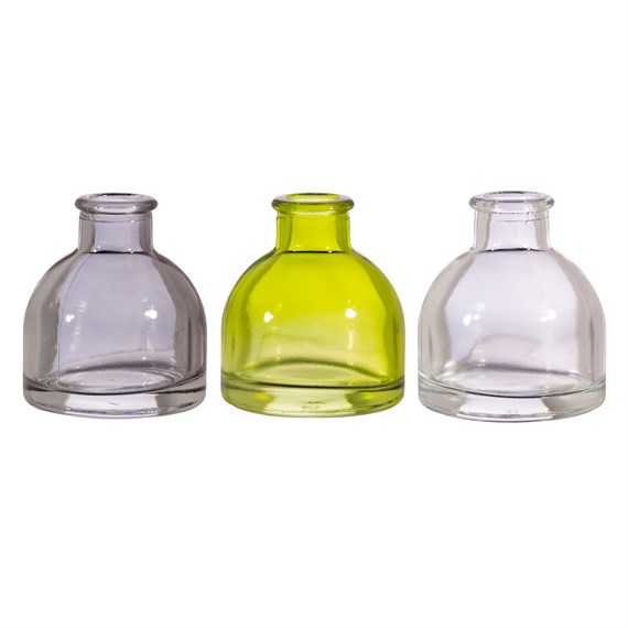 Grey & Green Mini Bud Vases - Set of 3