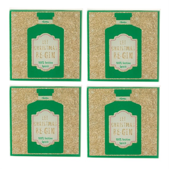 Let Christmas Be-Gin Coasters - Set of 4
