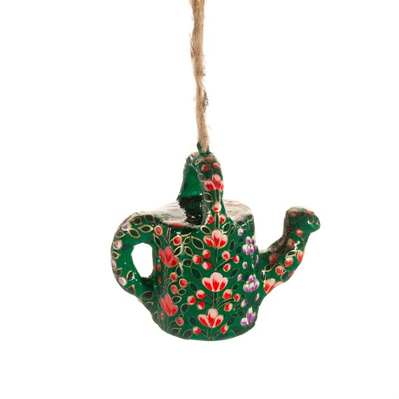 Watering Can Papier Mache Hanging Decoration