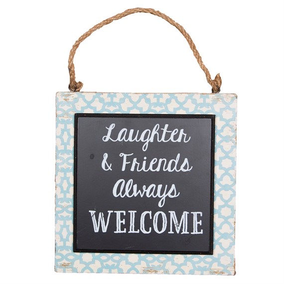 Laughter & Friends Always Welcome Bohemian Plaque