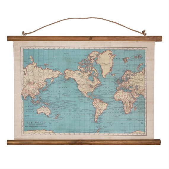 Vintage Map Wall Hanging Canvas Print