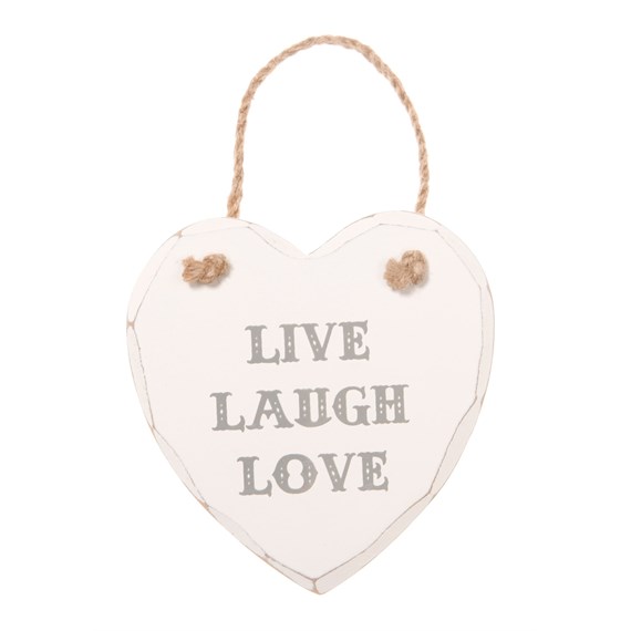 Live Laugh Love Heart Plaque