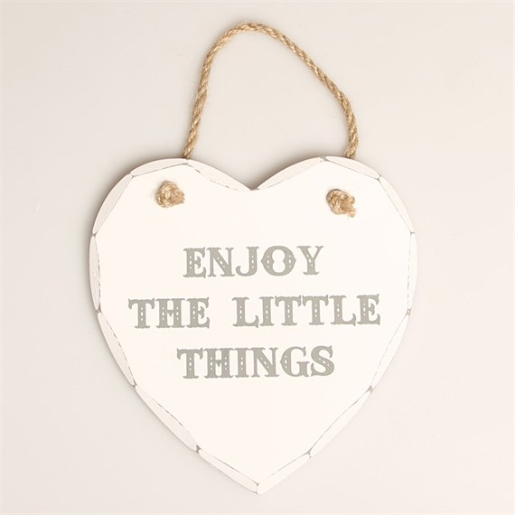 Enjoy the Little Things Heart Plaque