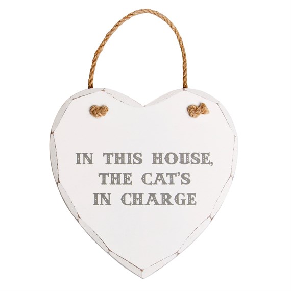 In This House Cat Heart Plaque