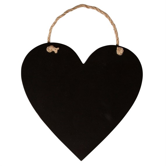 Hanging Black Heart Chalkboard Small