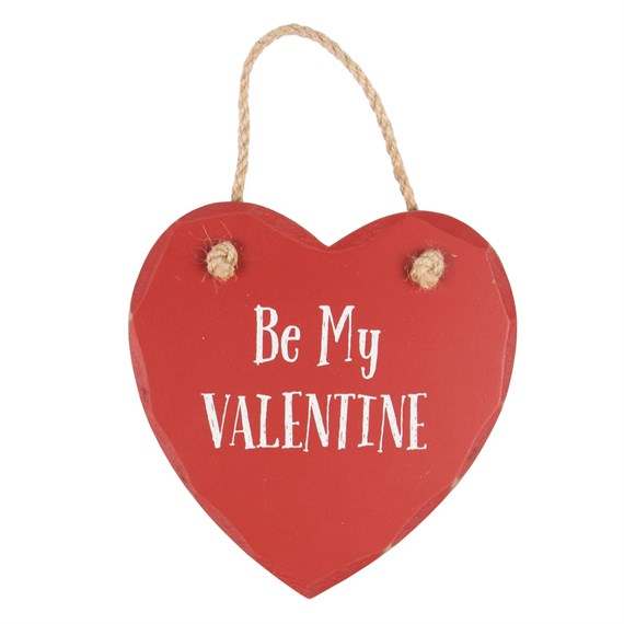Be My Valentine Heart Plaque Red