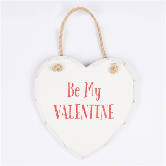 Be My Valentine Heart Plaque Cream