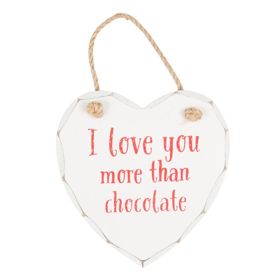 I Love You More Than Chocolate Heart Plaque