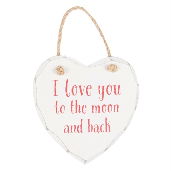 I Love You to the Moon & Back Heart Plaque