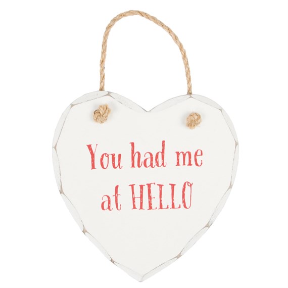 You Had Me At Hello Heart Plaque