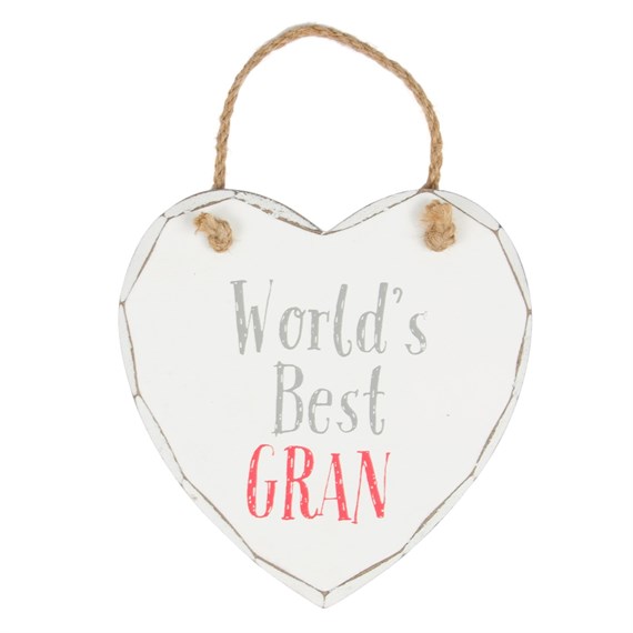 World's Best Gran Heart Plaque