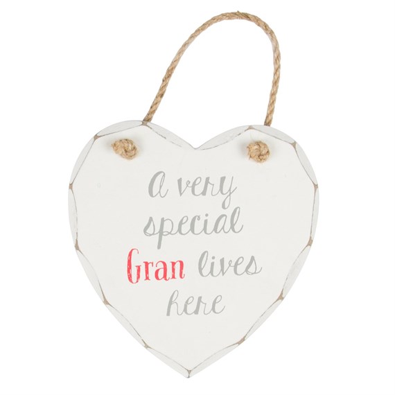 A Very Special Gran Lives Here Heart Plaque