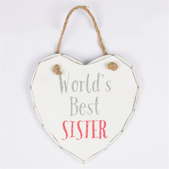 World's Best Sister Heart Plaque