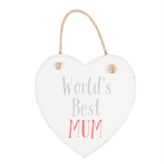 World's Best Mum Heart Plaque