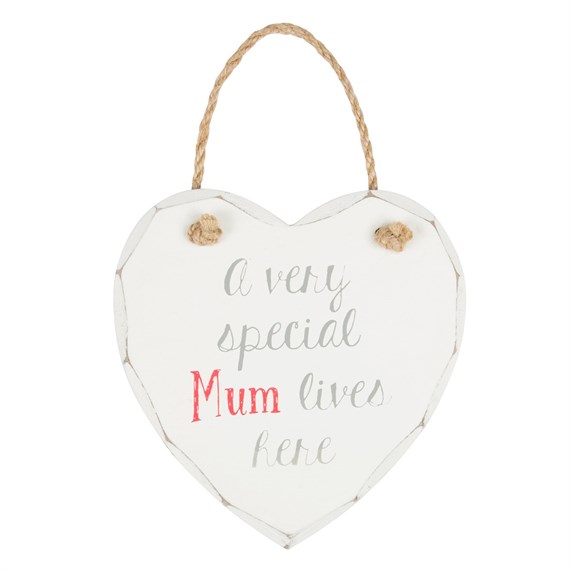 A Very Special Mum Lives Here Heart Plaque