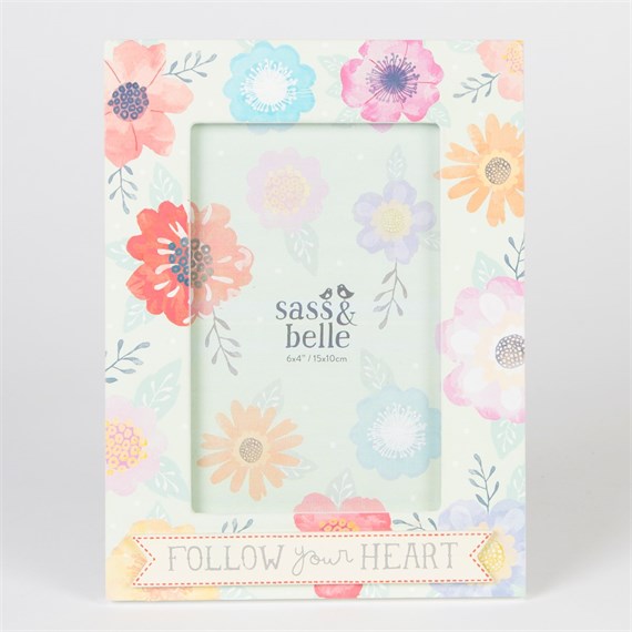 Follow Your Heart Watercolour Floral Photo Frame