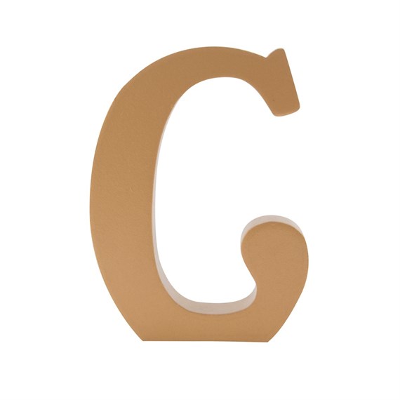 Gold Wooden Letter C Standing Decoration