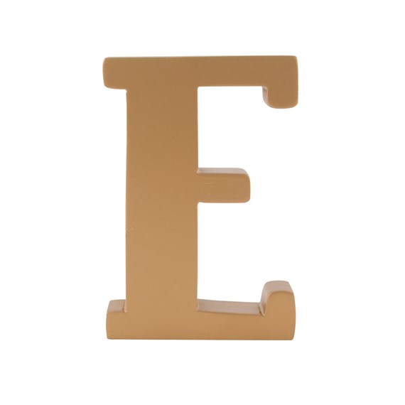 Gold Wooden Letter E Standing Decoration